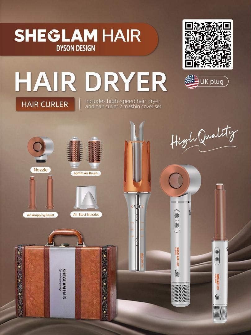 پک سشوار چندکاره شیگلم 2000 وات همراه کرلی شیگلم مدل Dyson Design با موتور BLDC